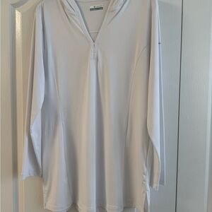 Women’s size XL Columbia White Hooded Long-Sleeve Pullover